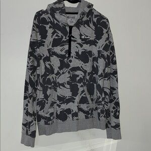 Champion Men's Zip-Up Sweater in Gray and Black